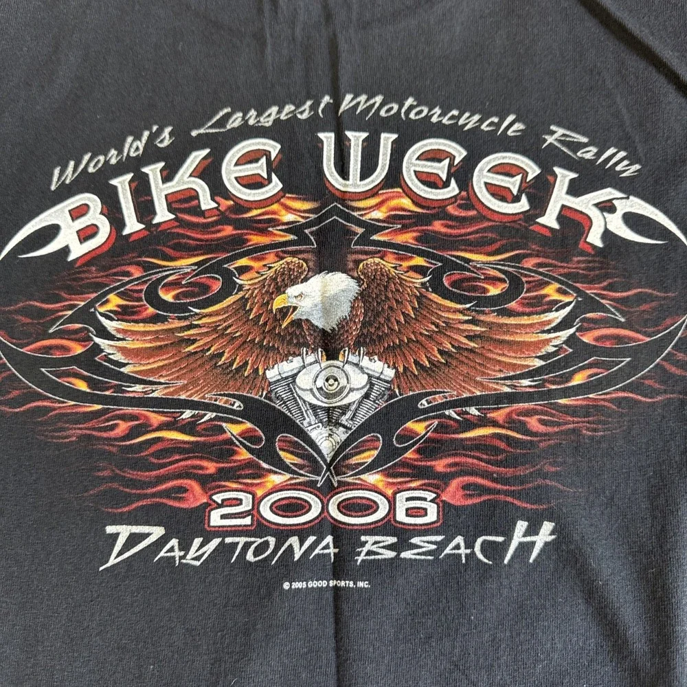 Vintage 2006 Bike Week Daytona Beach Shirt Size M Tennessee River Made In Mexico - Picture 10 of 11